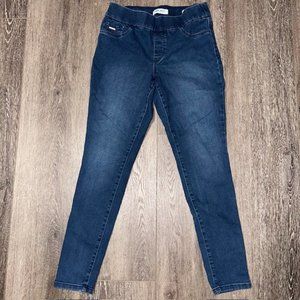 Nine West Jeans Heidi Pull On Skinny Womens Mid Rise Stretch Blue Pants Size 6